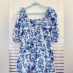 Abercrombie & fitch mt medium tall Emerson poplin puff sleeve mini dress